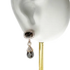 JE0418L - Brown Sapphire, Briolette Brown Diamond with Diamond Earrings set in 18K Rose Gold Setting