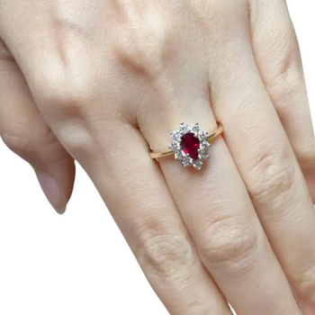 JR0202L - Unheated Pigeon's Blood Ruby with Diamond Ring set in 18K Gold Setting