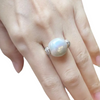 JR0546L - Fresh Water Pearl with Diamond Ring set in 18K Gold Setting