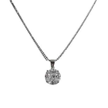 DGJP0720T - Illusion Diamond Pendant set in 18K White Gold Setting