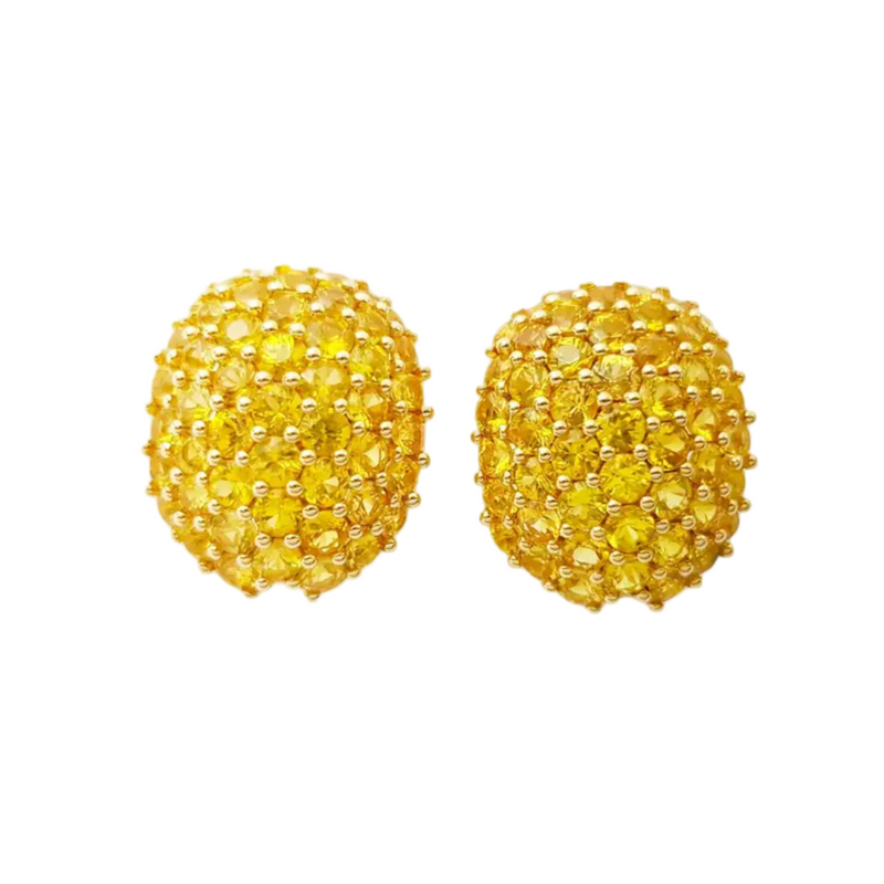 JE0250L - Yellow Sapphire Earrings set in 18K Gold Setting