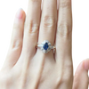 JR0479M - Blue Sapphire with Diamond Ring set in 18K Gold Setting