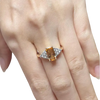 JR0168L - Imperial Topaz with Diamond Ring set in 18K Gold Setting
