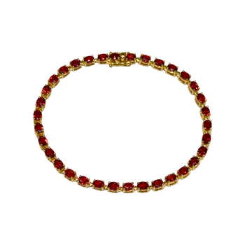 JB0029K - Orange Sapphire Tennis Bracelet Set in 14K Gold Setting