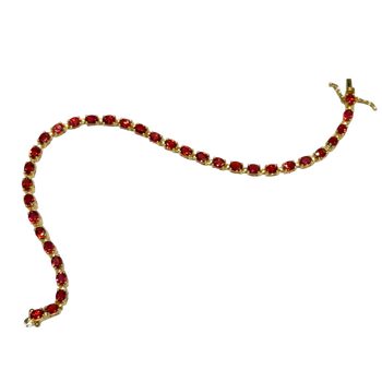 JB0029K - Orange Sapphire Tennis Bracelet Set in 14K Gold Setting