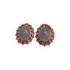 JE0033K - Lavender Jade with Pink Sapphire Earrings Set in 14K Gold Setting