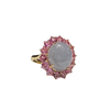 JR0051K - Lavender Jade with Pink Sapphire Ring Set in 14K Gold Setting