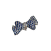 JP0017K - Blue Sapphire with Diamond Bow Brooch set in 18K White Gold Setting