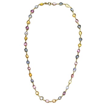 JN0002K - Multi-Sapphire Necklace set in 18K Gold Setting