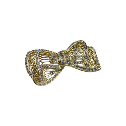 JP0018K - Filigree Diamond Bow Brooch Set in 18K Gold Setting