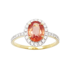 JR0688L - Orange Sapphire with Diamond Ring set in 18K Gold Setting