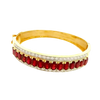 JBB1062 - Ruby with Diamond Bangle Bracelet set in 18K Gold Setting