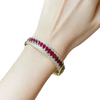 JBB1062 - Ruby with Diamond Bangle Bracelet set in 18K Gold Setting