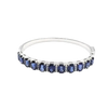 JB12981Z - Blue Sapphire with Diamond Bangle Bracelet set in 18K White Gold Setting