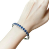 JB12981Z - Blue Sapphire with Diamond Bangle Bracelet set in 18K White Gold Setting