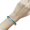 JB0015Q - Blue Sapphire with Diamond Bangle Bracelet set in 18K Gold Setting