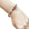 JB0090M - Assorted Semi Precious Color Gemstones Bracelet set in 18K Gold Setting
