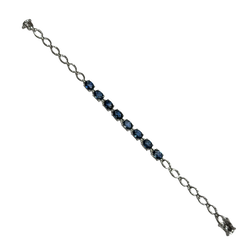 JB0044K - Blue Sapphire Bracelet Set in 14K White Gold Setting