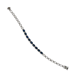 JB0045K - Blue Sapphire Bracelet Set in 14K White Gold Setting
