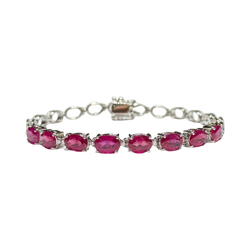 JB0046K - Ruby Bracelet Set in 14K White Gold Setting