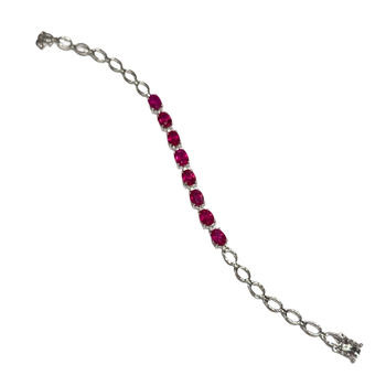 JB0046K - Ruby Bracelet Set in 14K White Gold Setting