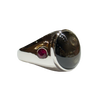 JR0112K - Black Star Sapphire with Ruby Ring Set in Platinum Setting