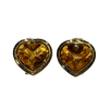 JE0052K - Heart Shape Citrine Earrings Set in 18K Gold Setting