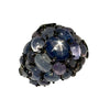 JR0925S - Star Sapphire with Blue Sapphire and Diamond Cluster Ring Set in 18K Gold Setting