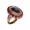 JR0126K - Blue Star Sapphire with Pink Sapphire Ring Set in 18K Rose Gold Setting