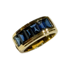 JR0115K - Baguette Blue Sapphire Men’s Ring Set in 18K Gold Setting
