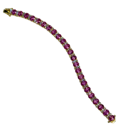 JB0049K - Pink Sapphire with Diamond Bracelet Set in 18K Gold Setting