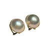 JEDK - Mabe Pearl Bezel Earrings Set in 14K Gold Setting