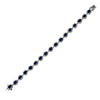 JB0052K - Blue Sapphire with Diamond Bracelet Set in 18K White Gold Setting