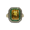 JR0221K - Yellow Sapphire with Tsavorite & Diamond Ring set in 18K Gold Setting