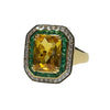JR0221K - Yellow Sapphire with Tsavorite & Diamond Ring set in 18K Gold Setting