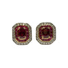 JE0105K - Ruby with Diamond Earrings Set in 18K Gold Setting