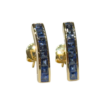 JE0099K - Blue Sapphire Earrings Set in 14K Gold Setting