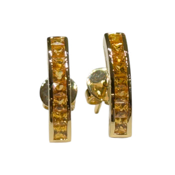JE0102K - Yellow Sapphire Earrings Set in 14K Gold Setting