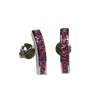 JE0158K - Pink Sapphire Earrings Set in 18K White Gold Setting