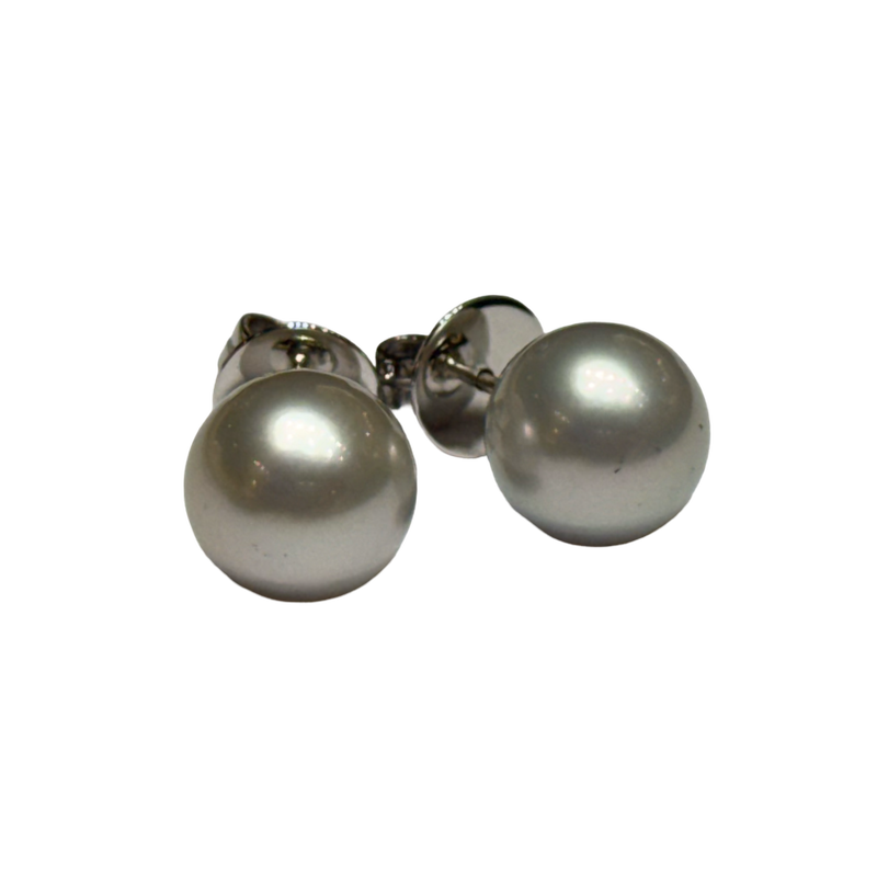 JE0157K - South Sea Pearl Stud Earrings Set in 18K White Gold Setting