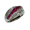 JR0257K - Ruby with Diamond Ring Set in 18K White Gold Setting