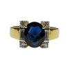 JR0255K - Blue Sapphire with Diamond Ring Set in 18K Gold Setting
