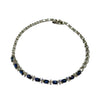JB0067K - Blue Sapphire with Diamond Bracelet Set in 14K White Gold Setting