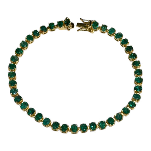 JB0063K - Emerald Bracelet Set in 14K White Gold Setting