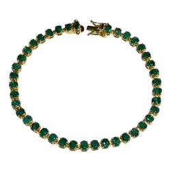 JB0063K - Emerald Bracelet Set in 14K White Gold Setting