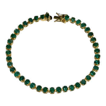 JB0063K - Emerald Bracelet Set in 14K White Gold Setting