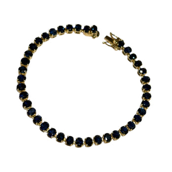 JB0061K - Blue Sapphire Bracelet Set in 14K White Gold Setting