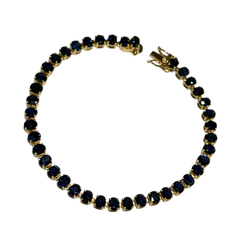 JB0061K - Blue Sapphire Bracelet Set in 14K White Gold Setting