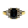 JR0253K - Blue Sapphire with Diamond Ring Set in 18K Gold Setting