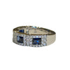 JR0195K - Blue Sapphire with Diamond Ring Set in 18K White Gold Setting